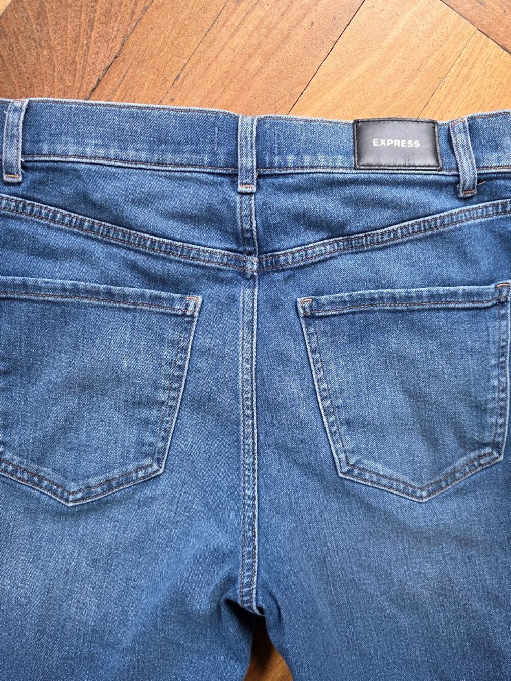 Express Modern Straight Super High Rise Ripped Jeans Size 6 Short - Picture 14 of 16